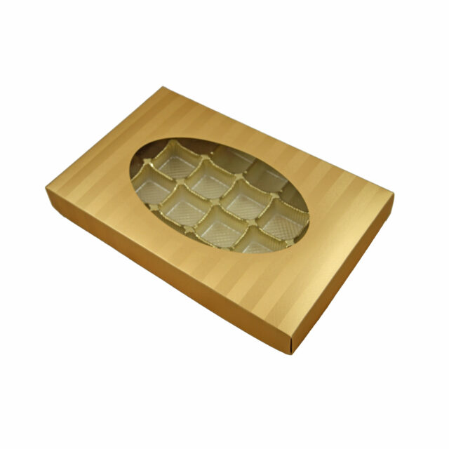 Set of 50 Rectangular Window Boxes - Gold Stripes (1 lb) | Chocolat ...