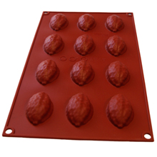 Moule Silicone 12 Cavités Forme Noix - Pour Chocolats, Desserts, Facile à Démouler