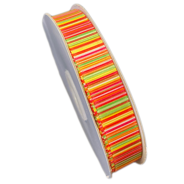 Split Color Ribbon MULTI-COLOR LINED RIBBON (0.6in) | Chocolat-Chocolat Inc.