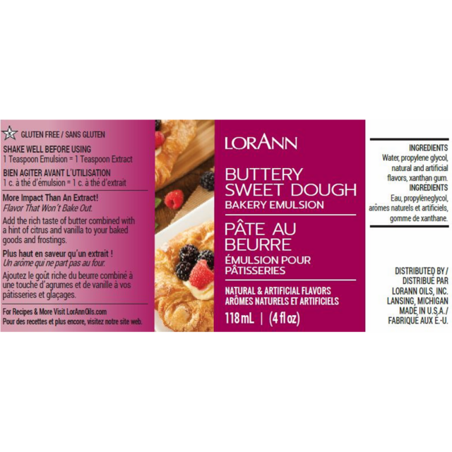 BUTTERY SWEET DOUGH BAKERY EMULSION 4 oz. ChocolatChocolat Inc.